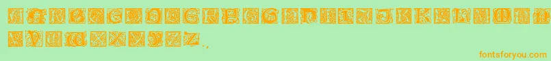 Wmorris Font – Orange Fonts on Green Background