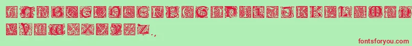 Wmorris Font – Red Fonts on Green Background