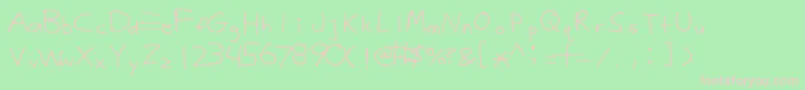 Justyo7e1 Font – Pink Fonts on Green Background