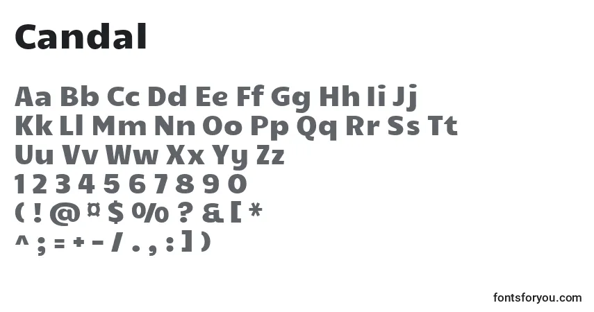Schriftart Candal – Alphabet, Zahlen, spezielle Symbole