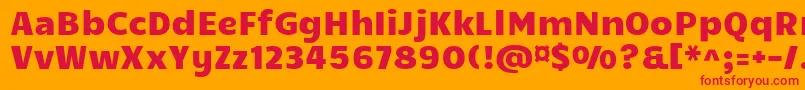 フォントCandal – オレンジの背景に赤い文字