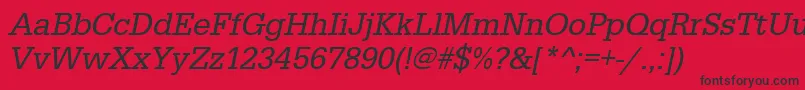 UrwegyptiennetnarOblique Font – Black Fonts on Red Background