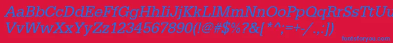 UrwegyptiennetnarOblique Font – Blue Fonts on Red Background