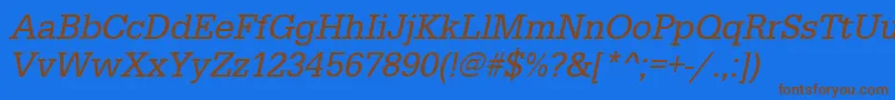 UrwegyptiennetnarOblique Font – Brown Fonts on Blue Background