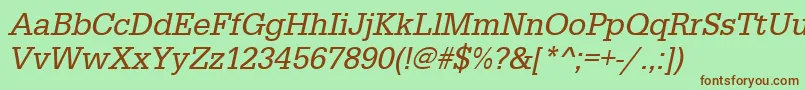 UrwegyptiennetnarOblique Font – Brown Fonts on Green Background