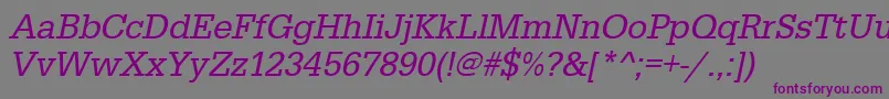 Шрифт UrwegyptiennetnarOblique – фиолетовые шрифты на сером фоне