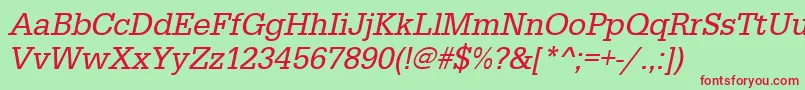 UrwegyptiennetnarOblique Font – Red Fonts on Green Background