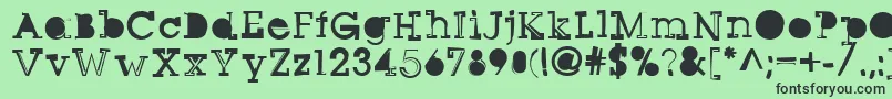 Sqseriftwo-fontti – mustat fontit vihreällä taustalla