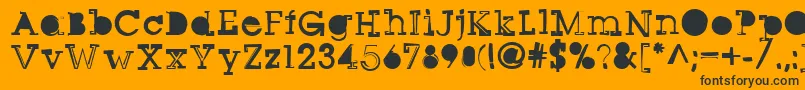 Sqseriftwo-Schriftart – Schwarze Schriften auf orangefarbenem Hintergrund