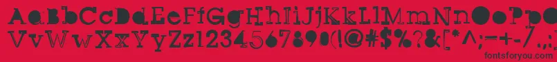 Sqseriftwo-fontti – mustat fontit punaisella taustalla