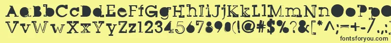Sqseriftwo-fontti – mustat fontit keltaisella taustalla