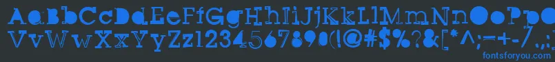 フォントSqseriftwo – 黒い背景に青い文字