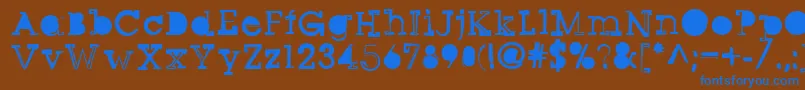 Czcionka Sqseriftwo – niebieskie czcionki na brązowym tle