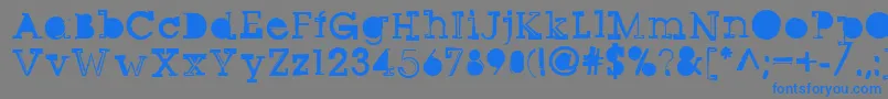 フォントSqseriftwo – 灰色の背景に青い文字