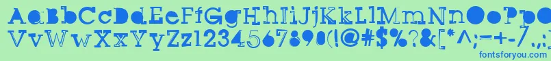 フォントSqseriftwo – 青い文字は緑の背景です。