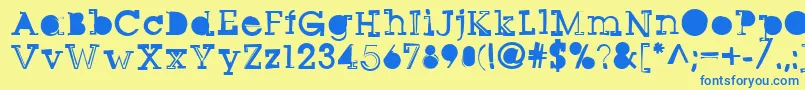 Sqseriftwo Font – Blue Fonts on Yellow Background