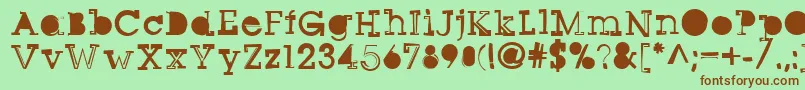 Шрифт Sqseriftwo – коричневые шрифты на зелёном фоне