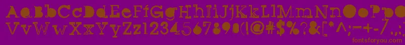 Sqseriftwo-Schriftart – Braune Schriften auf violettem Hintergrund