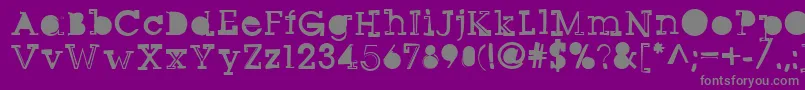 フォントSqseriftwo – 紫の背景に灰色の文字