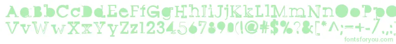 Czcionka Sqseriftwo – zielone czcionki na białym tle