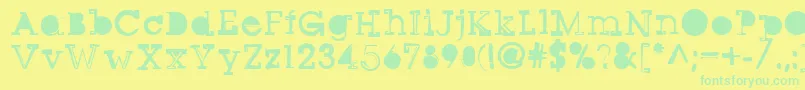 Sqseriftwo Font – Green Fonts on Yellow Background