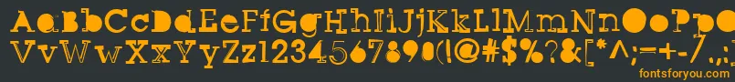 Sqseriftwo-Schriftart – Orangefarbene Schriften auf schwarzem Hintergrund