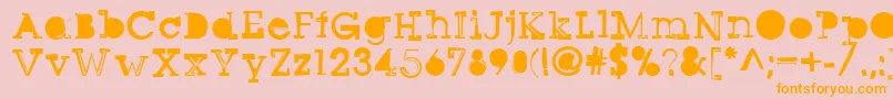 Sqseriftwo-fontti – oranssit fontit vaaleanpunaisella taustalla