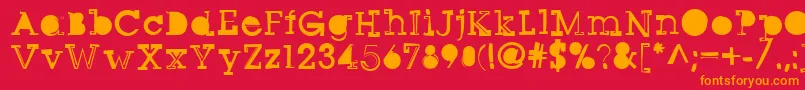 フォントSqseriftwo – 赤い背景にオレンジの文字