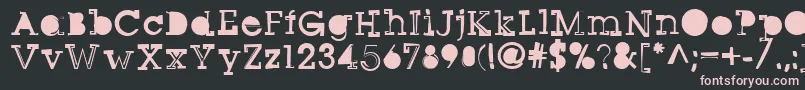 Sqseriftwo-fontti – vaaleanpunaiset fontit mustalla taustalla