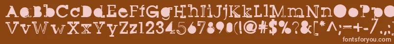 Sqseriftwo-fontti – vaaleanpunaiset fontit ruskealla taustalla