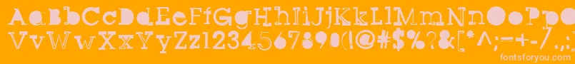Sqseriftwo-fontti – vaaleanpunaiset fontit oranssilla taustalla