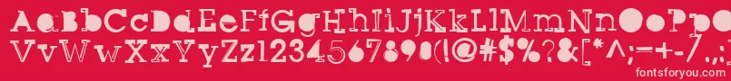 Sqseriftwo-Schriftart – Rosa Schriften auf rotem Hintergrund