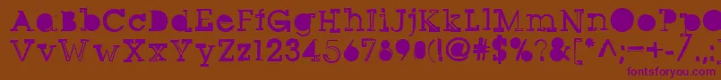 Sqseriftwo-Schriftart – Violette Schriften auf braunem Hintergrund