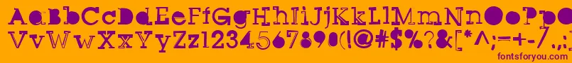 Sqseriftwo-fontti – violetit fontit oranssilla taustalla
