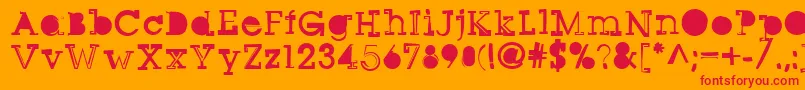フォントSqseriftwo – オレンジの背景に赤い文字