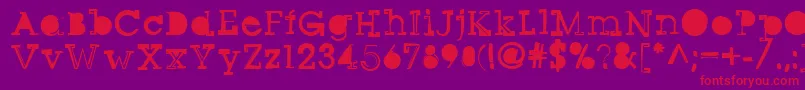 Sqseriftwo-fontti – punaiset fontit violetilla taustalla