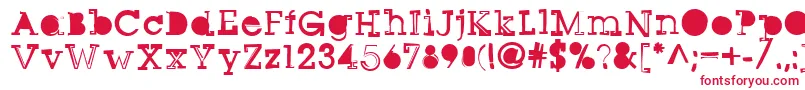Sqseriftwo-Schriftart – Rote Schriften auf weißem Hintergrund