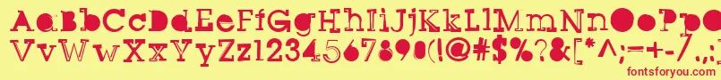 Sqseriftwo Font – Red Fonts on Yellow Background