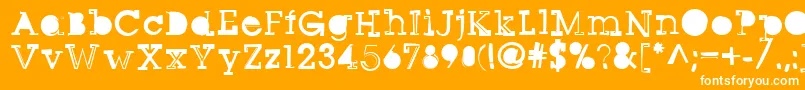 Czcionka Sqseriftwo – białe czcionki na pomarańczowym tle