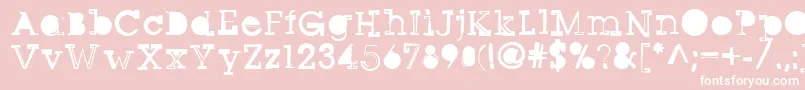 Sqseriftwo-Schriftart – Weiße Schriften auf rosa Hintergrund
