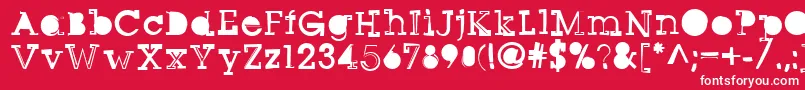 フォントSqseriftwo – 赤い背景に白い文字
