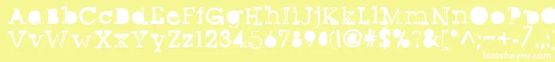 Sqseriftwo-fontti – valkoiset fontit keltaisella taustalla