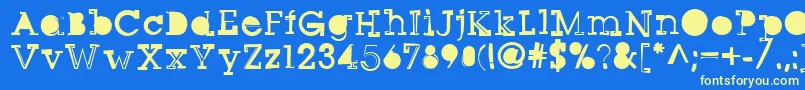 Sqseriftwo Font – Yellow Fonts on Blue Background