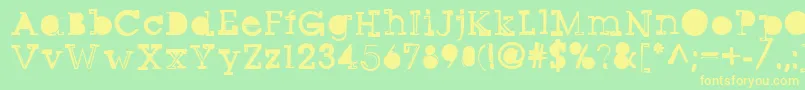 Sqseriftwo-fontti – keltaiset fontit vihreällä taustalla