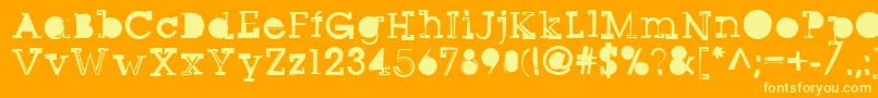 Fonte Sqseriftwo – fontes amarelas em um fundo laranja