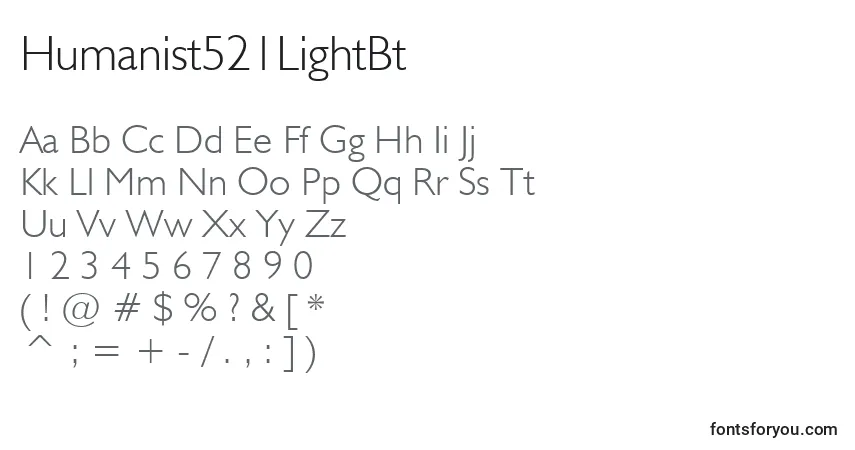 Humanist521LightBt Font – alphabet, numbers, special characters