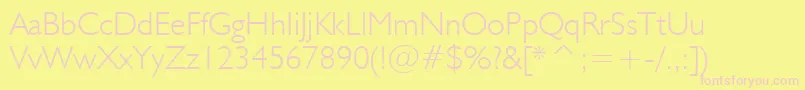 Шрифт Humanist521LightBt – розовые шрифты на жёлтом фоне