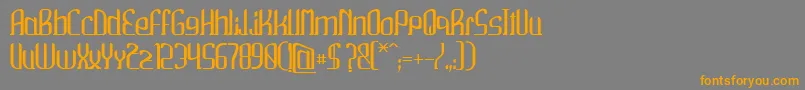 フォントWako – オレンジの文字は灰色の背景にあります。