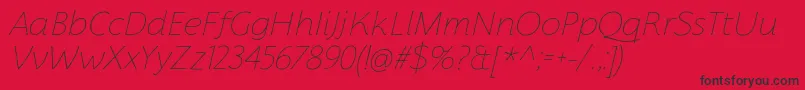 FlorentiaThinItalicTrial Font – Black Fonts on Red Background