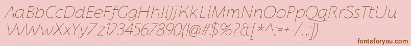 FlorentiaThinItalicTrial Font – Brown Fonts on Pink Background